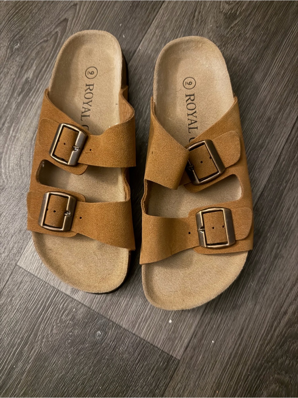 Men's Royal Tan Double-Buckle Slide Sandals